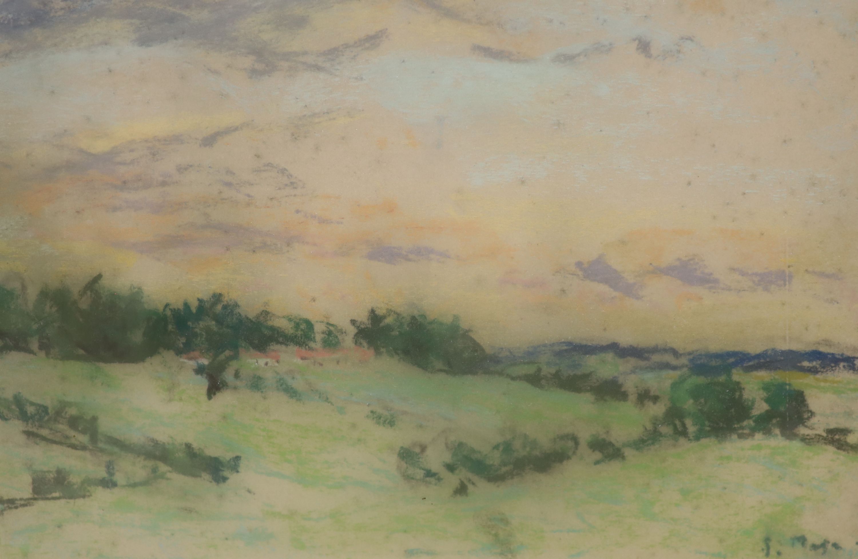 Paul Maze (1887-1979), pastel, Open landscape, signed, 22 x 32cm